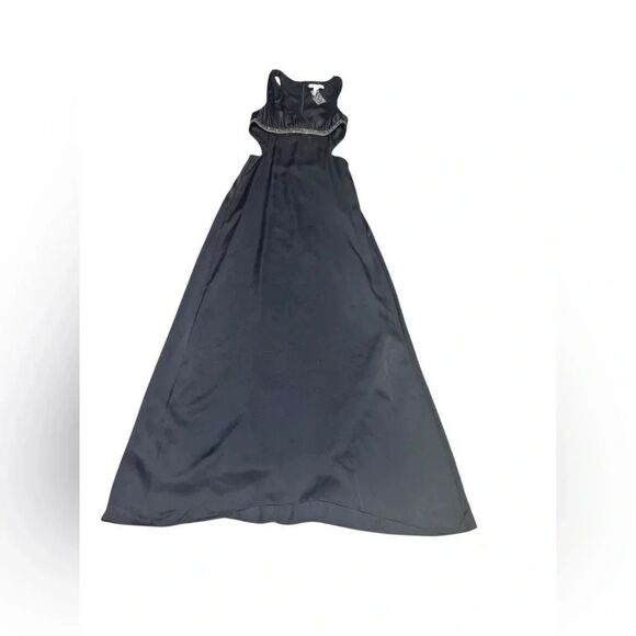 Women’s NWT BCBGENERATION black cut out halter beaded waist maxi gown sz 10 - Picture 2 of 7